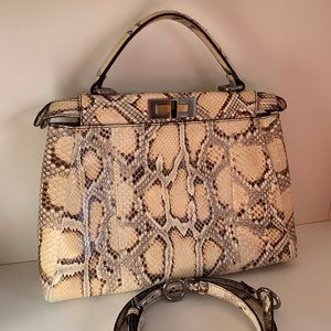 Fendi python peekaboo handle bag crossbody